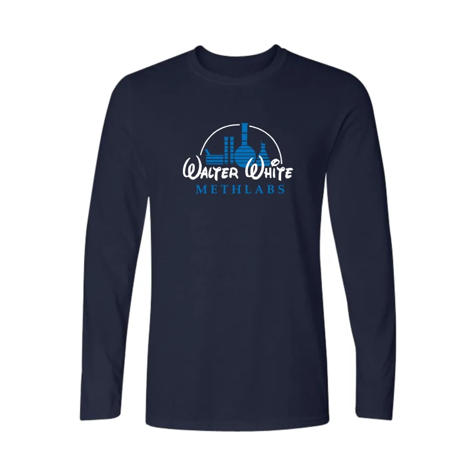 Meth Maker Walter White Logo T Shirt Slim Fit O-Neck T-Shirt Men Long Sleeve Black/White 3xl Cotton Teeshirt Street Wear Style