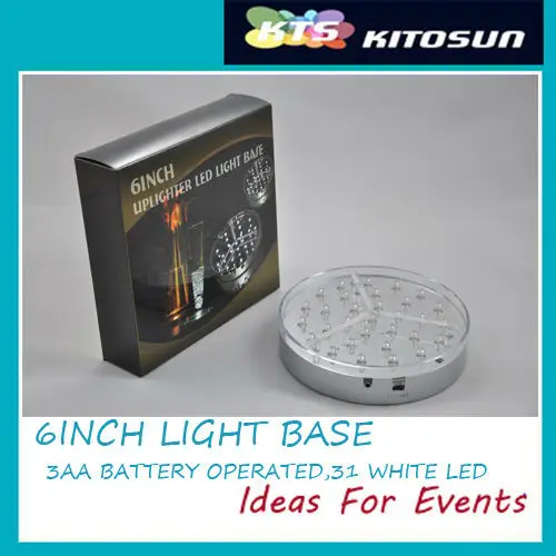KITOSUN 6 дюймов 31 шт. 5 мм LED 3aa Батарея работает белый свет База для Вазы Освещение Свадебные Украшение стола