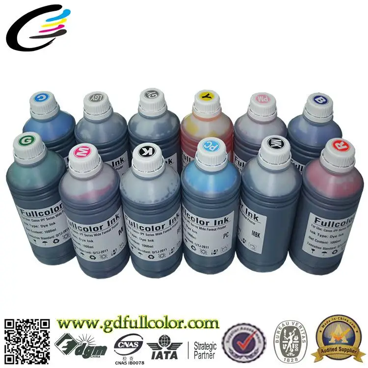 

12 Colors Water based Dye ink for Canon iPF5100 iPF6100 iPF5000 iPF6000 Wide Format Printer Ink