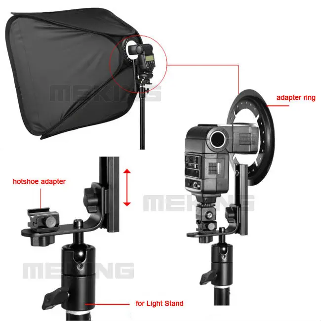 Софтбокс Meking E6060 60x60 см 2" для студийного освещения Speedlite с переходным кольцом l-образной формы два диффузора