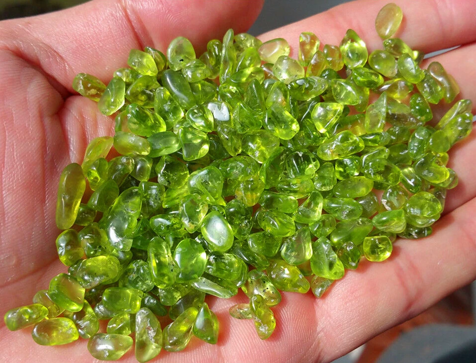 

75g Natural Peridot Olivine Quartz Crystal Stone Rock Chip Specimen