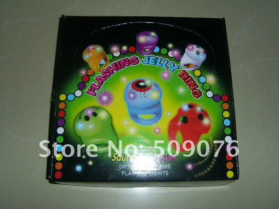 shipping1152pcs/lot мигает желе кольцо Light Up Rave мигает партии Дискотека кольцо кролик кольцо праздник для вечеринок