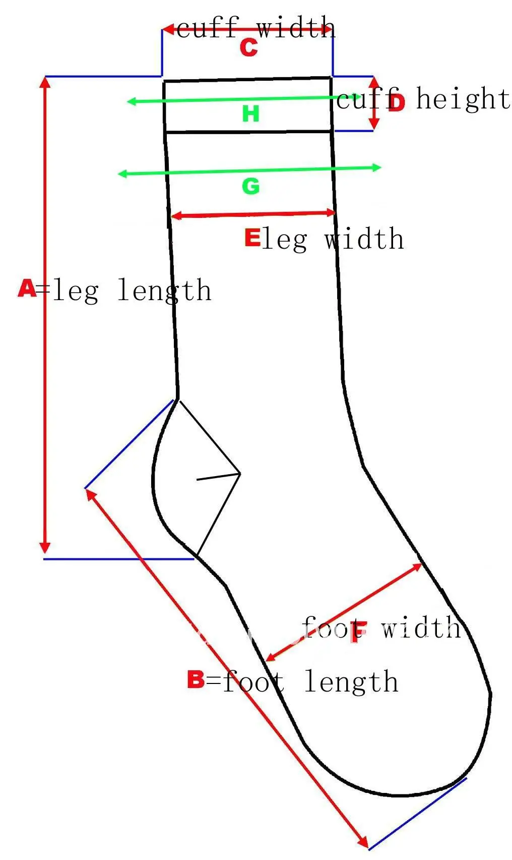 Sock Size Chart Cm