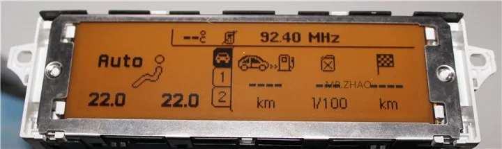 Автомобильный Экран Поддержка USB Двухзонный воздуха Bluetooth Дисплей желтый монитор 12 pin для 307 407 408 Экран C4 C5