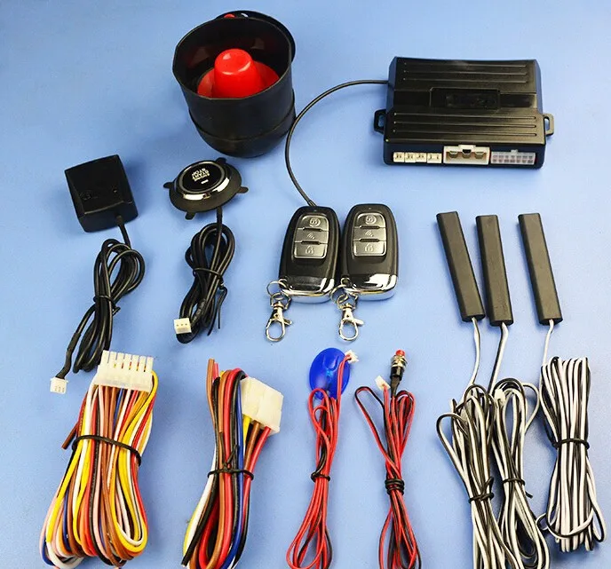 

2018 PKE car alarm system,smart key remote,passive lock or unlock,engine remote start,ignition button start, keyless entry