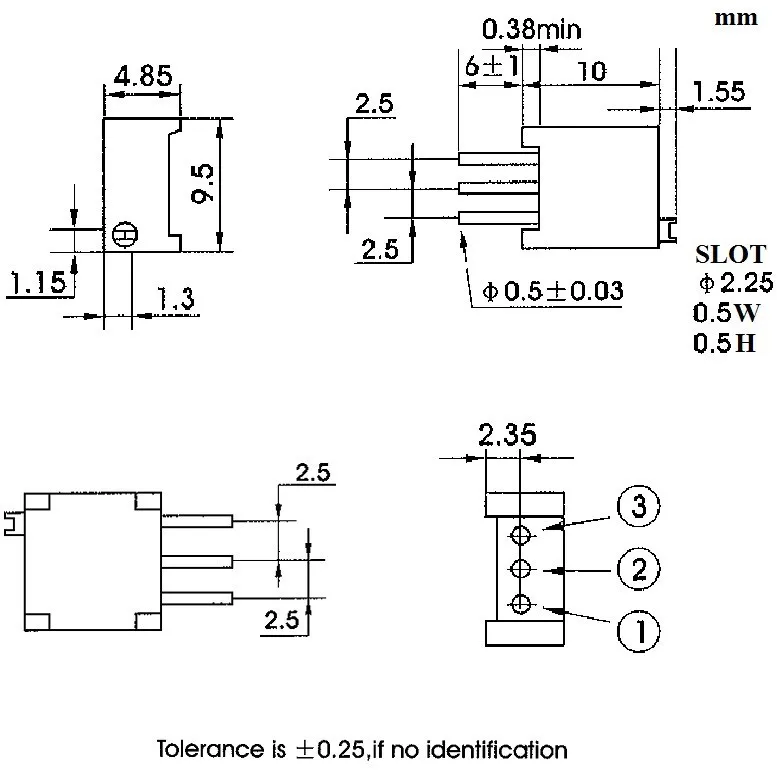 100 шт. 3296 Вт 50/500/5 К/50 К/500 К Ом B-Тип linear Precision Кермет Поворотные Триммер ручку потенциометра, переменный резистор