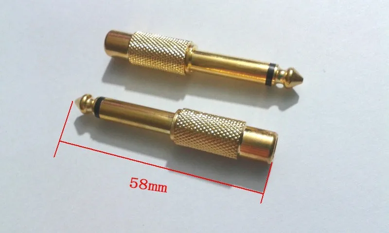 1000 шт. позолоченный 6,35 мм(1/4 дюйма) моно разъем для RCA Jackadapter