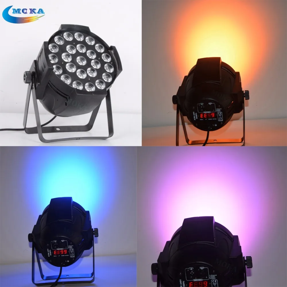

Hot sale 8 pcs/lot 24*18W LED par light RGBWAP DMX512 wireless remote Flat Par Light for indoor lights Show Disco dj party