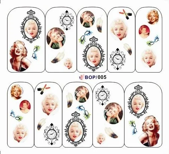20 листов/партия, смешанная серия BOP001-BOP015, милый дизайн, переводная наклейка для воды, стикер для дизайна ногтей