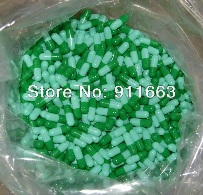 3# капсулы, 250 шт. темно-зеленый-greencolored пустой жесткий желатиновых капсул Размеры 3!(присоединились или порознь капсулы доступные