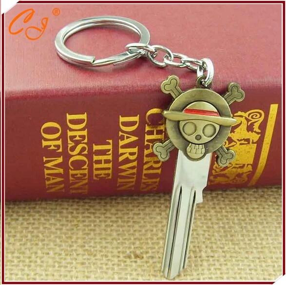 One Piece Luffy Straw Hat Skull Double Pendants Keychain One piece