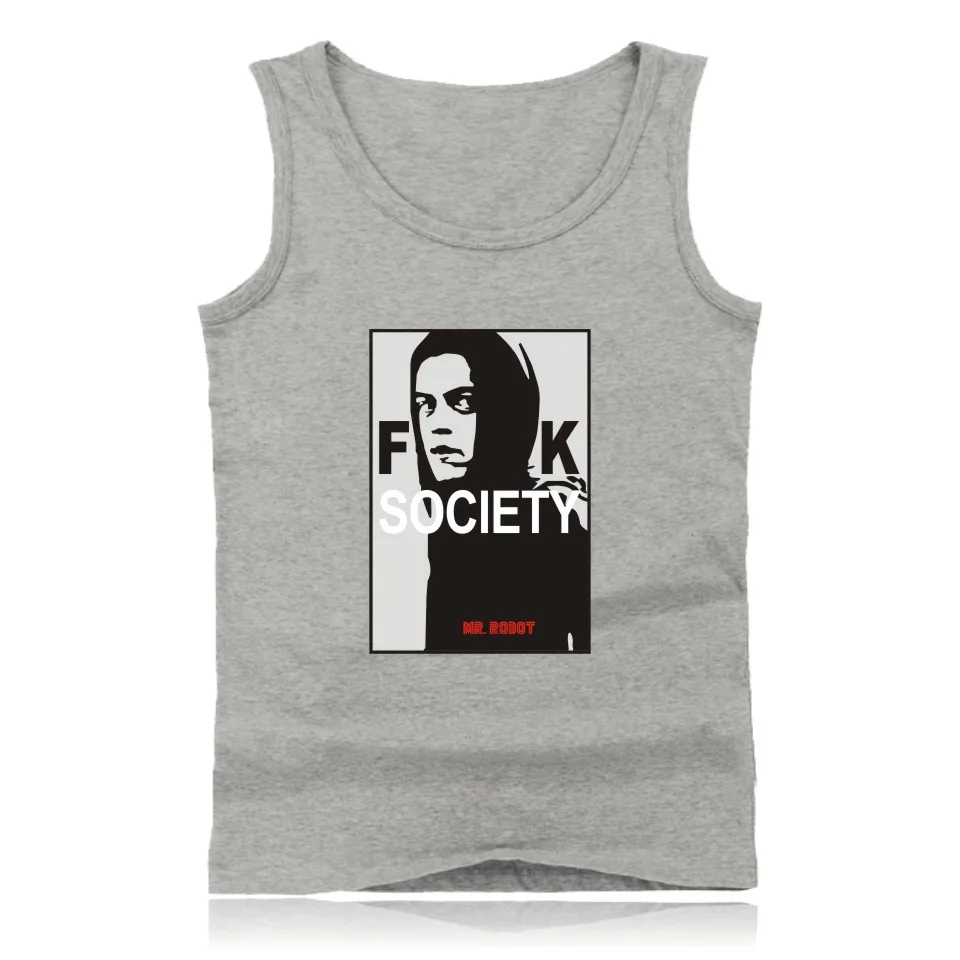 Mr Robot/топ на бретелях с героями мультфильмов, 4 цвета, мужские топы без рукавов и модные хлопковые летние жилеты без рукавов, 3xl 4xl