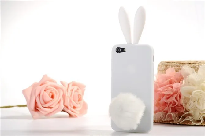 Bunny Rabbit Ears Plush Tail Case For iPhone (9)