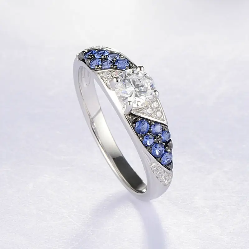 silver blue cz-diamond ring-R306058SBZZSK925-SV5
