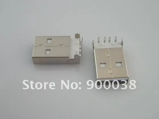 Бесплатная Доставка 100 шт. Разъемы USB Тип Мужской Угловые DIP 4 Шпильки белый изолятор