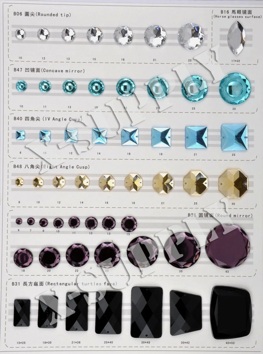 Acrylic Rhinestone Gems (4)