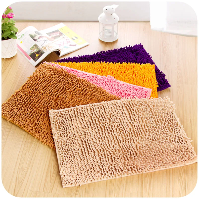 60*40/80*50cm Chenille Door Mat Bedroom Carpet 3 Solid Color Floor Mats