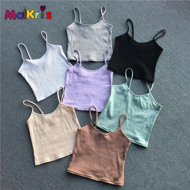 Malkris Underwear Camisoles For Women Thin Spaghetti Straps Joker Elastic Thread Condole Belt Vest Female Multicolor Color