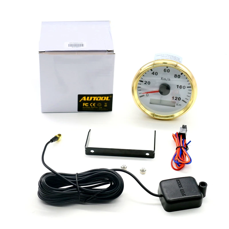 Autool 85/ mm Compteur de vitesse GPS inoxydable /étanche Jauge de vitesse de 120/ km//H pour auto Camion 12/ V 24/ V