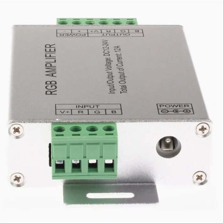 12A усилитель для RGB Светодиодные ленты DC 12 V-24 V Алюминий корпус усилитель сигнала, RGB для SMD 3528/5050 Светодиодные Ленты shippingping