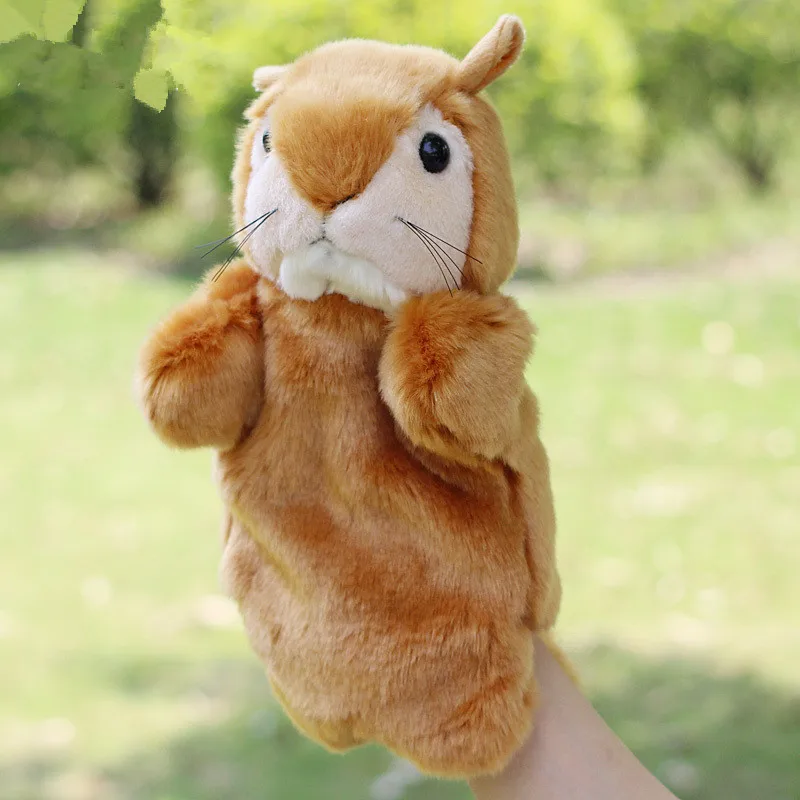 Squirrel Ручная кукла марионета марионетка куклы Плюшевый Слон панда кошка ручная кукла Обучающие Детские игрушки марионетка Fantoche куклы - Цвет: Squirrel