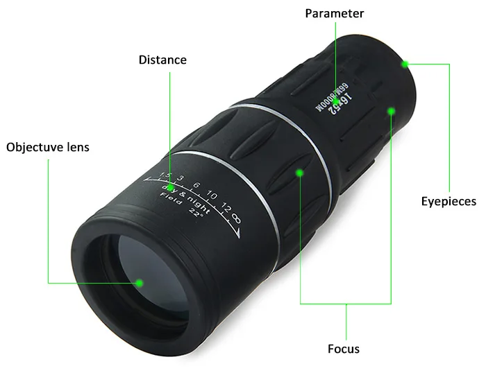 

Outdoor 16x52 Hunting Optics Monocular Dual For Focus Zoom Optic Lens Day Night Vision Travel Telescope Tourism Scope Binoculars