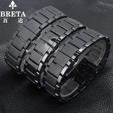 Hommes de quartz montre 22mm24mm bracelet noir bracelet en céramique pour Arma AR1451 | AR1452 montre étanche bracelet Butterflybuckle ceinture