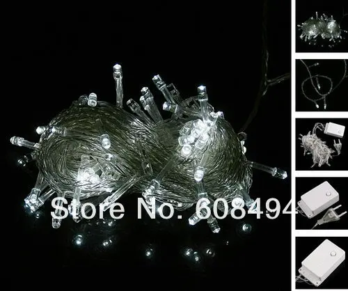 100 LED 10 М/32FT Свадьба Рождество Фея Огни Строки СВЕТОДИОДОВ СТРОКА для Christmass XMAS свадьбы хвост plug-белый