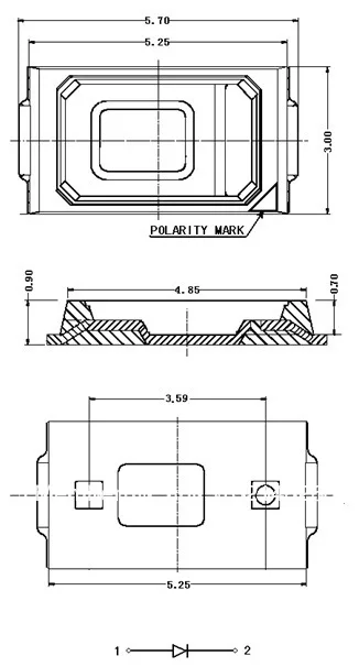 1000 шт./лот супер яркий светодиодный SMD 5730 50-55lm