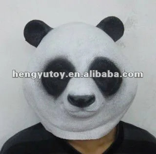 귀여운 파티 동물 마스크 팬더 헤드 마스크, 디럭스 참신한 크리스마스 의상, 라텍스 동물 머리 마스크