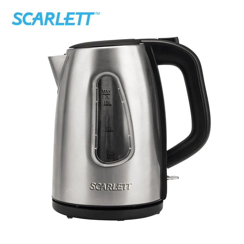 Electric Kettles Scarlett SC EK21S28 Stainless Steel 1.7L 2200W Safety Auto Off Function Anti