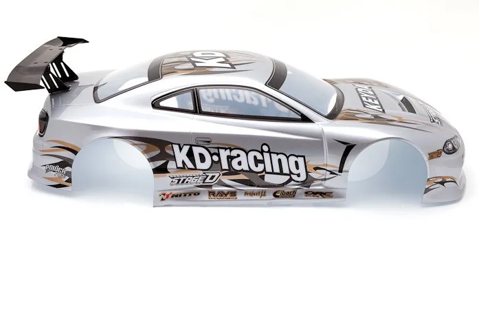 YUKALA 1/10 RC автомобильные аксессуары 1:10 RC автомобиль ПВХ корпус 195 мм No: 011 серебро