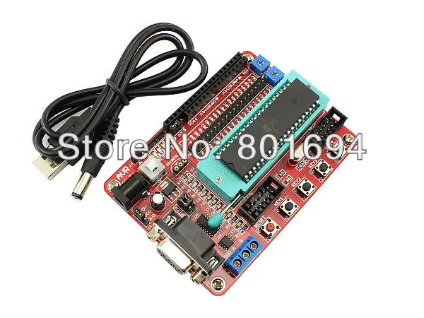 Мини Системы макетная плата AVR с USB кабелем для ATmega16A/ATmega16L/ATmega16/ATmega32