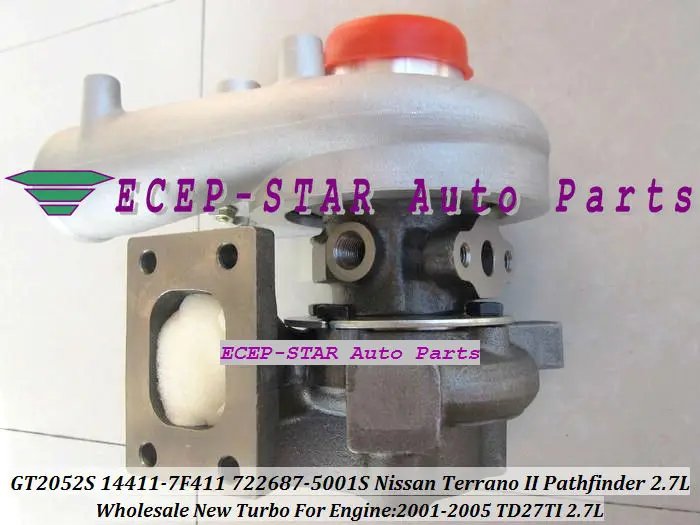 GT2052S 722687-0001 722687-5001 S 722687 14411-7F411 144117F411 Turbo для Nissan Terrano II Pathfinder 2001-05 TD27TI 2.7L 118HP