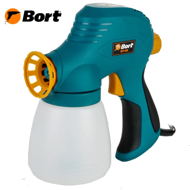 Распылитель электрический Bort BFP-60N (регулировка подачи краски, легкосъёмный бачок)