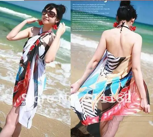 top quality 10pcs women's Chiffon Swim Wear/Beach scarves/Swimwear/Bikinis/Colorful random/Mix order