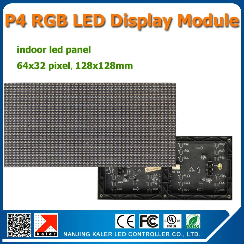 

p4 led display module 4mm pixel indoor rgb full color led display screen 1/16 scan 256*128mm 64*32 pixel p4 full color module