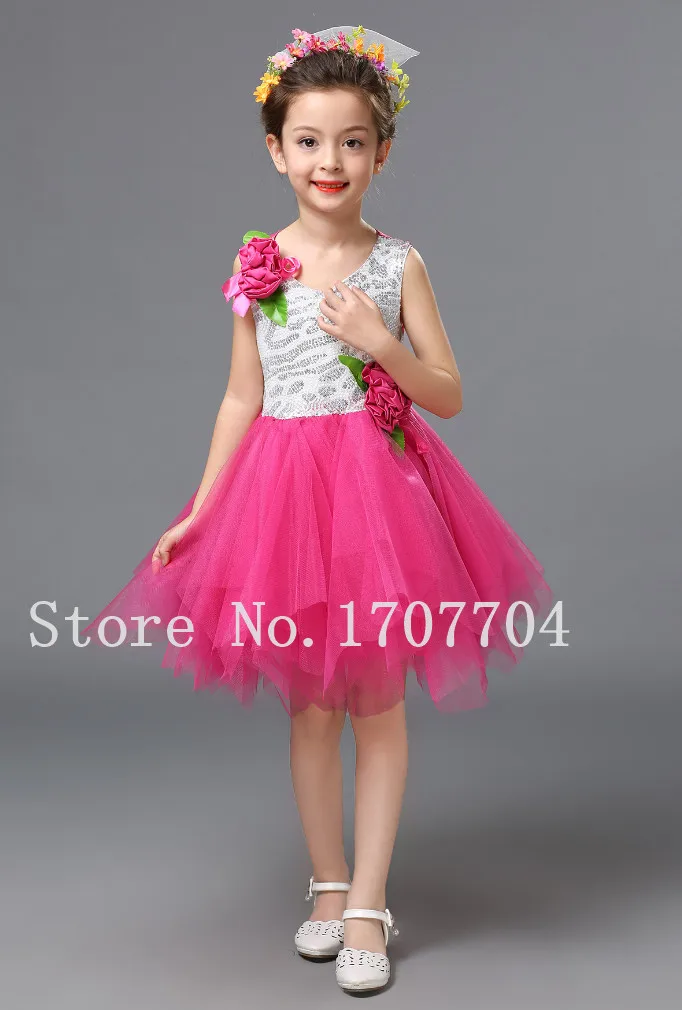 pink red Новинка года; детское балетное платье Одежда для танцев для девочек платье принцессы платье с фатиновой юбкой гимнастический купальник для девочек; балетный костюм-пачка; 8 цветов - Цвет: pink red