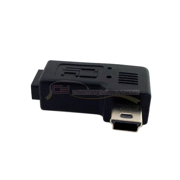 10 шт./партия, 90D градусов, левый или правый угловой мини USB штекер для Micro USB Женский адаптер для зарядного устройства