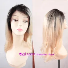 fashion Brazilian Virgin Full lace human hair wigs Ombre Blonde Glueless Full lace wigs Free Shipping