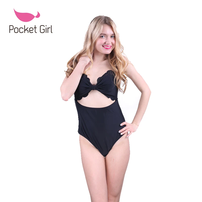 Pocket Girl 2017 Sexy Black Plus Size XXL Swimwear Bow One piece Bathing Suit Swimsuit Halter Brazilian Vintage Maillot De Bain plus-size-black-swimsuit : image Pocket Girl 2017 Sexy Black Plus Size XXL Swimwear Bow One piece Bathing Suit Swimsuit Halter Brazilian Vintage Maillot De Bain plus-size-black-swimsuit