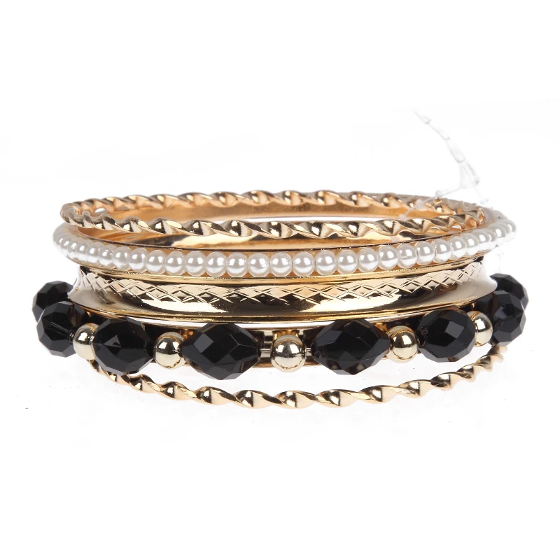 AIWGX Fashion Jewelry Trendy Style Women's Multilayer Charm Bangles