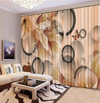 Home decor custom curtains modern fashion decor home decoration for bedroom 3d flower lily Classic Home Decor