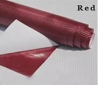 152X50 см 3D виниловая пленка из углеродного волокна для автомобиля, аксессуары для мотоцикла, углеродное волокно, автомобильная пленка, рулонная пленка, наклейка для автомобиля - Название цвета: Red