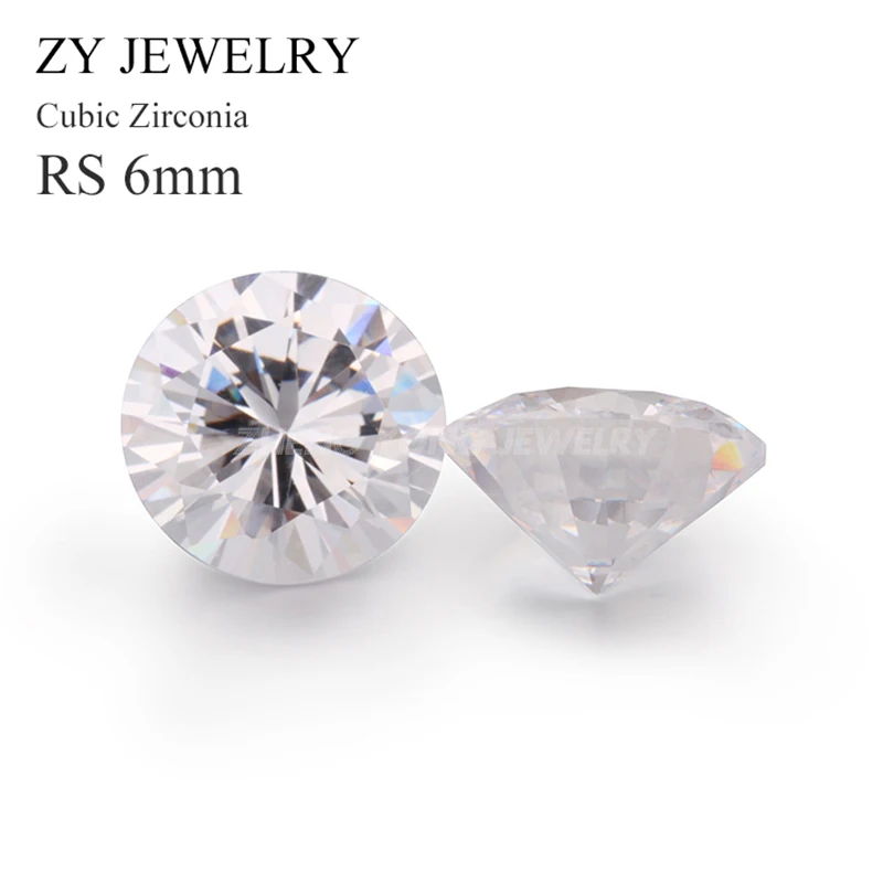 

Hot!! 5A 6.0mm Round Brilliant Cut Loose White Cubic Zirconia Machine Cut Clear Synthetic CZ Stone For Trendy Jewelry 200pcs/lot