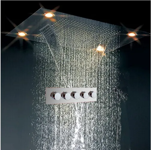 Buy Bath Shower Sets Waterfall Raifall Mist Remote Control Led Shower Set With