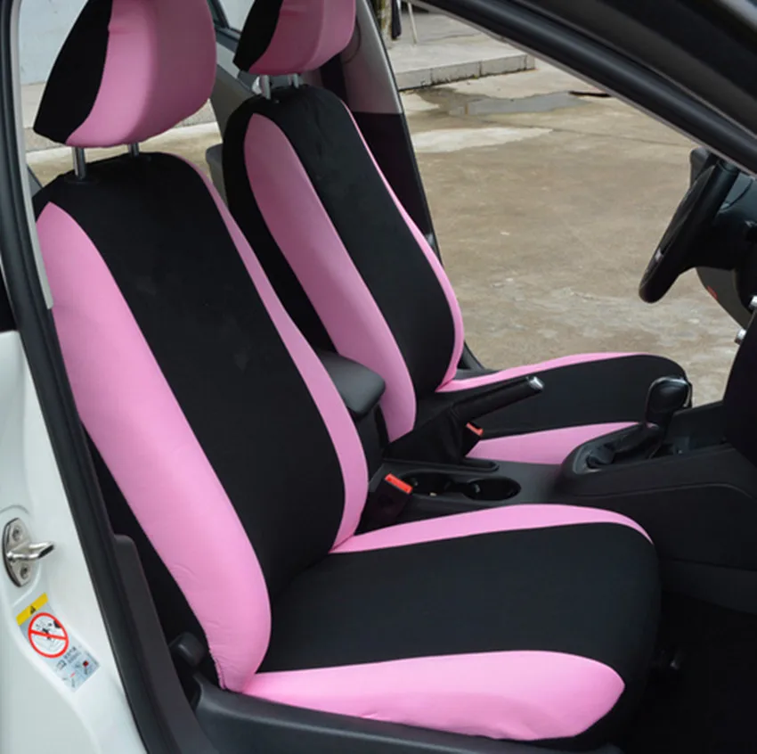 Polyester Fabric Universal Car Seat Covers for Women Full Set Pink