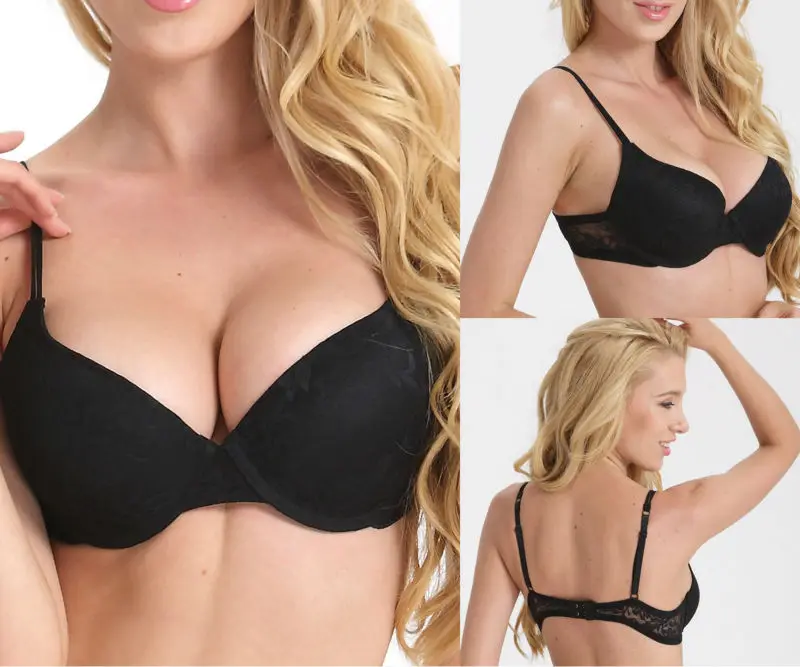 Кружевной бюстгальтер с чашками пуш ап и цветочной вышивкой размеры 32 34 36 38 40 42