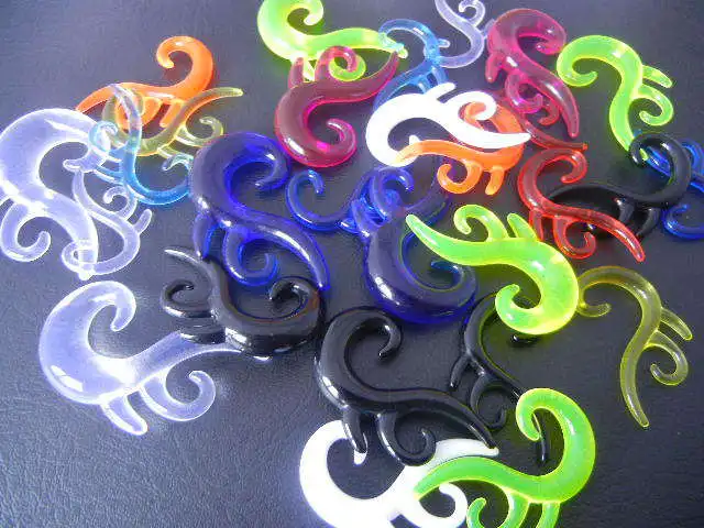 Бесплатная пересылка 100 шт. Украшения для тела-акриловые уха Вилки уха Тоннели расширители сужается Новое