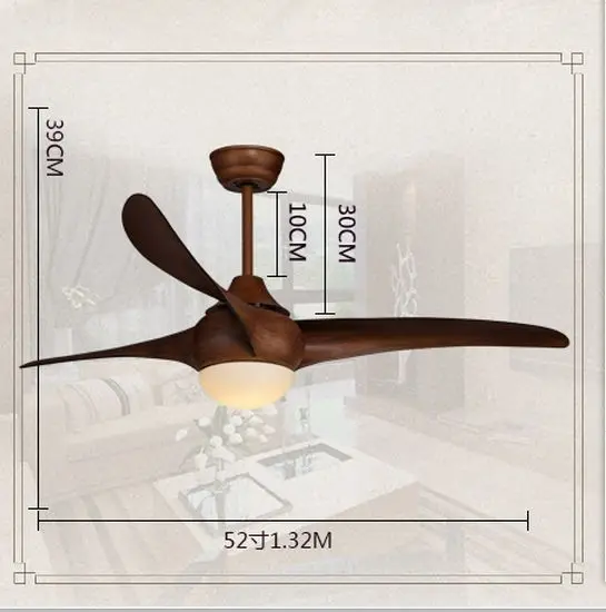 Dining room living room fan light ceiling fan lamp light minimalism modern fan remote control American fan 52inch with LED lamps ceiling-fan-light-remote : image Dining room living room fan light ceiling fan lamp light minimalism modern fan remote control American fan 52inch with LED lamps ceiling-fan-light-remote